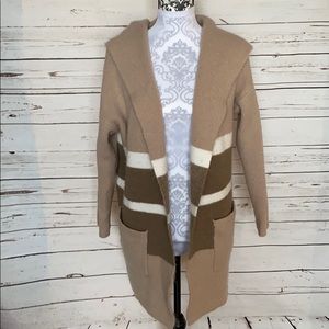 Multi Stripe Hooded Cardigan. Size M/L